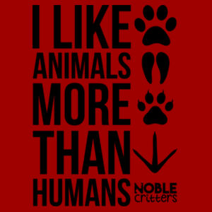 I LIKE ANIMALS MORE THAN HUMANS - PREMIUM UNISEX S/S TEE - CARDINAL Design