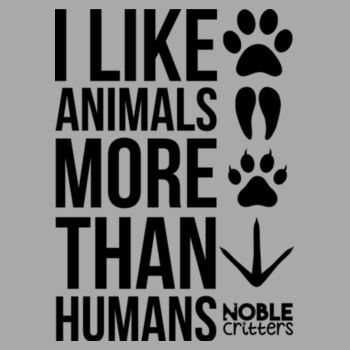 I LIKE ANIMALS MORE THAN HUMANS - PREMIUM UNISEX S/S TEE - LIGHT GRAY HEATHER Design