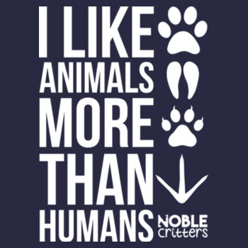 I LIKE ANIMALS MORE THAN HUMANS - PREMIUM UNISEX S/S TEE - MIDNIGHT NAVY Design