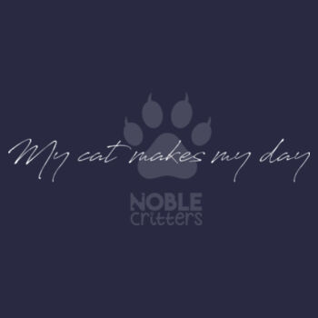 MY CAT MAKES MY DAY - WOMEN'S PREMIUM FITTED S/S V-NECK TEE - MIDNIGHT NAVY Design