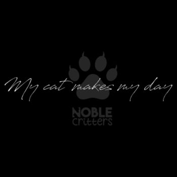 MY CAT MAKES MY DAY - WOMEN'S PREMIUM FITTED S/S V-NECK TEE - BLACK Design