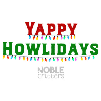 YAPPY HOWLIDAYS - PREMIUM WOMEN'S FITTED S/S VNECK TEE - WHITE Design