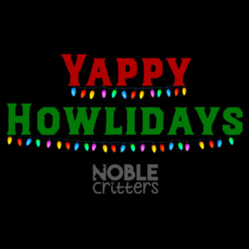 YAPPY HOWLIDAYS - PREMIUM WOMEN'S FITTED S/S VNECK TEE - BLACK Design