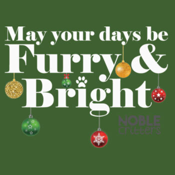 FURRY AND BRIGHT - PREMIUM UNISEX PULLOVER HOODIE - ALPINE GREEN Design
