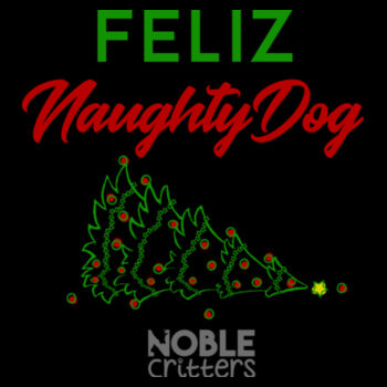 FELIZ NAUGHTY DOG - PREMIUM UNISEX S/S TEE - BLACK Design