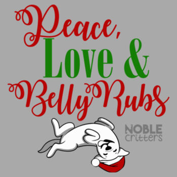 PEACE, LOVE AND BELLY RUBS - PREMIUM UNISEX PULLOVER HOODIE - LIGHT GRAY HEATHER Design