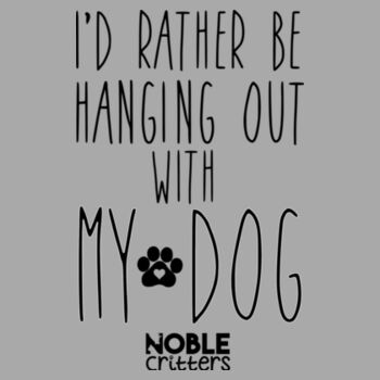 I'D RATHER BE HANGING WITH MY DOG - PREMIUM UNISEX PULLOVER HOODIE - LIGHT GRAY HEATHER Design