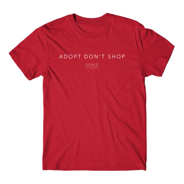 ADOPT DON'T SHOP - PREMIUM UNISEX S/S TEE - RED Thumbnail