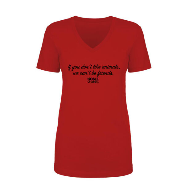 WE CAN'T BE FRIENDS - PREMIUM WOMEN'S FITTED S/S V-NECK TEE - RED Thumbnail