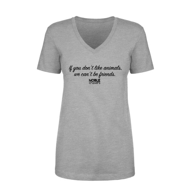 WE CAN'T BE FRIENDS - PREMIUM WOMEN'S FITTED S/S V-NECK TEE - LIGHT GRAY HEATHER Thumbnail