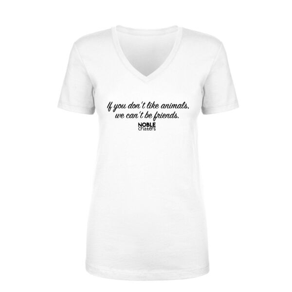 WE CAN'T BE FRIENDS - PREMIUM WOMEN'S FITTED S/S V-NECK TEE - WHITE Thumbnail