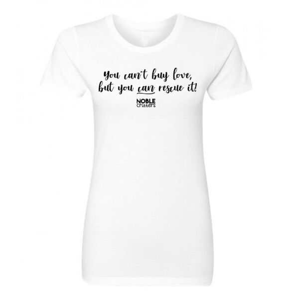 RESCUE LOVE - PREMIUM WOMEN'S FITTED S/S TEE - WHITE Thumbnail