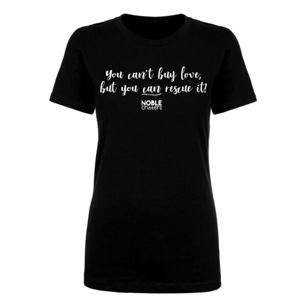 RESCUE LOVE - PREMIUM WOMEN'S FITTED S/S TEE - BLACK Thumbnail