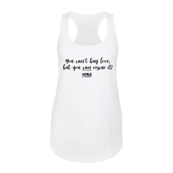 RESCUE LOVE - PREMIUM WOMEN'S FITTED RACERBACK TANK TOP - WHITE Thumbnail