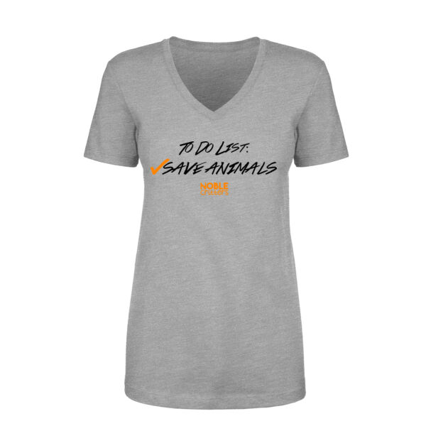 TO DO - PREMIUM WOMEN'S FITTED S/S V-NECK TEE - LIGHT GRAY HEATHER Thumbnail