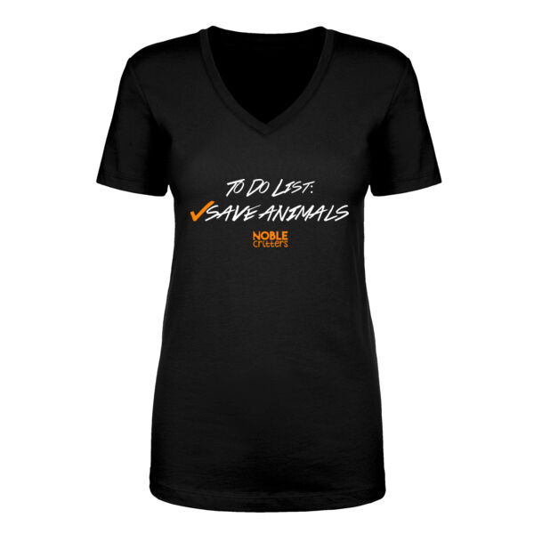 TO DO - PREMIUM WOMEN'S FITTED S/S V-NECK TEE - BLACK Thumbnail