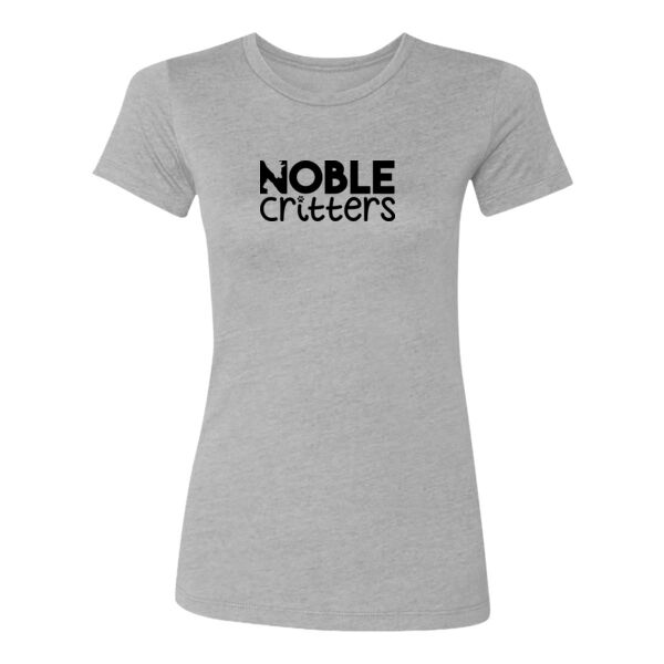 NOBLE CRITTERS LOGO - PREMIUM WOMEN'S FITTED S/S TEE - LIGHT GRAY HEATHER Thumbnail