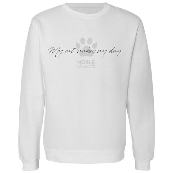 MY CAT MAKES MY DAY - UNISEX PREMIUM PULLOVER HOODIE - WHITE Thumbnail