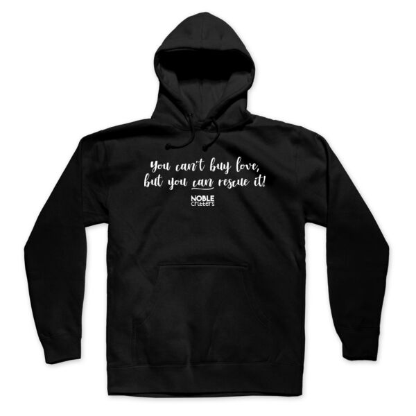 YOU CAN'T BUY LOVE 2 - PREMIUM UNISEX PULLOVER HOODIE - BLACK Thumbnail