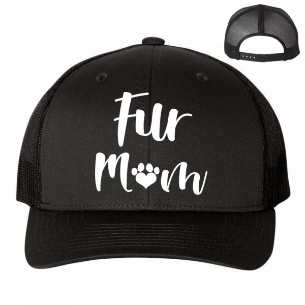 FUR MOM - PREMIUM ADJUSTABLE MESH BACK HAT - BLACK Thumbnail
